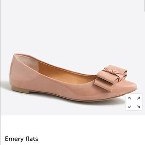 Used J.Crew Nude Emery Flats With Bow Tie